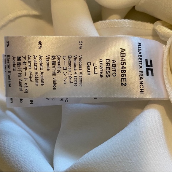 Elisabetta Franchi Pure Ivory Dress IT 42 - Picture 7 of 7